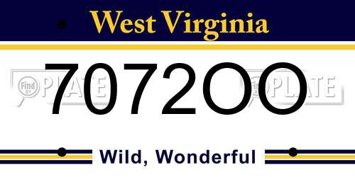 7072OO West Virginia License Plate