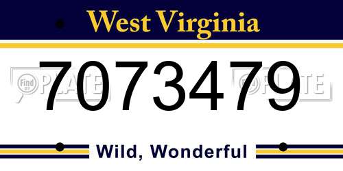 7073479 West Virginia License Plate