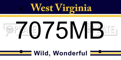 7075MB West Virginia License Plate