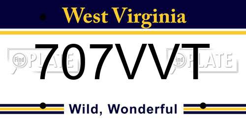 707VVT West Virginia License Plate