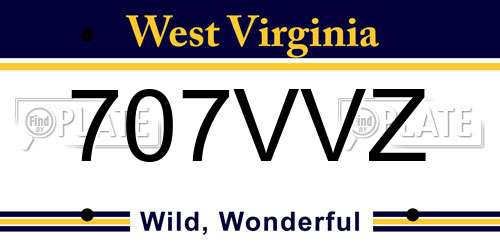707VVZ West Virginia License Plate