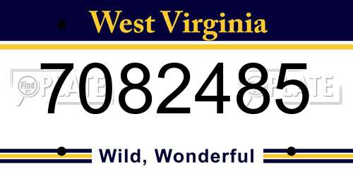 7082485 West Virginia License Plate