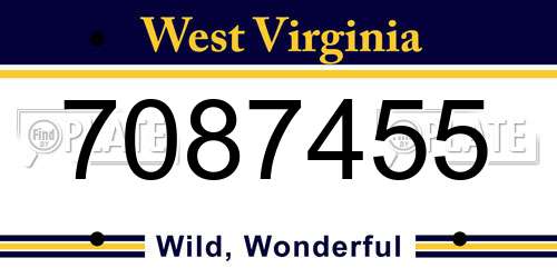 7087455 West Virginia License Plate