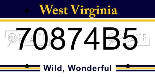 70874B5 West Virginia License Plate