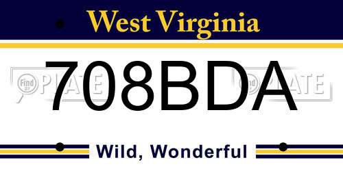 708BDA West Virginia License Plate