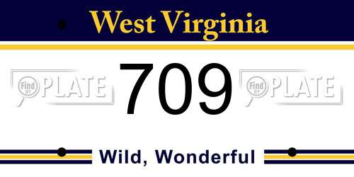 709 West Virginia License Plate