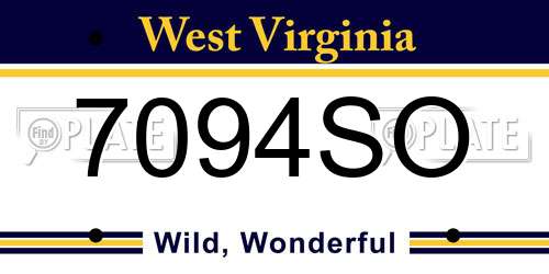 7094SO West Virginia License Plate