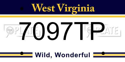 7097TP West Virginia License Plate