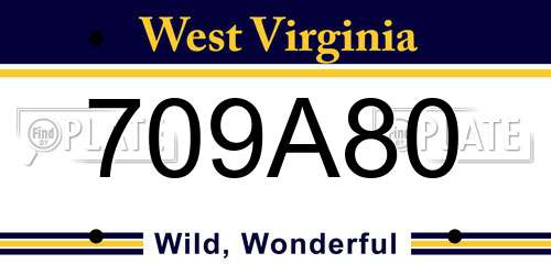 709A80 West Virginia License Plate