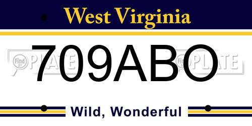 709ABO West Virginia License Plate