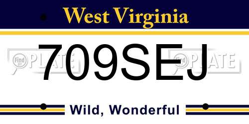 709SEJ West Virginia License Plate
