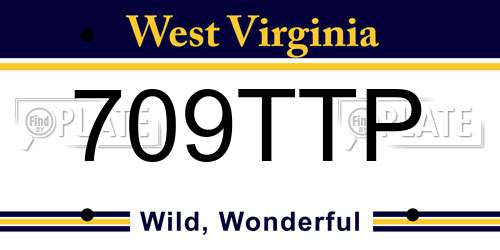 709TTP West Virginia License Plate