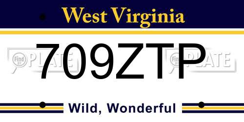 709ZTP West Virginia License Plate