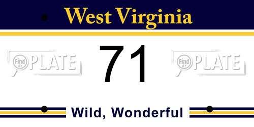 71 West Virginia License Plate
