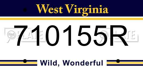 710155R West Virginia License Plate