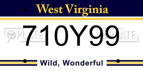 710Y99 West Virginia License Plate