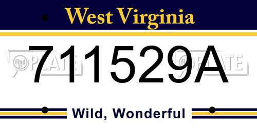711529A West Virginia License Plate
