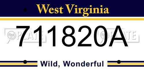 711820A West Virginia License Plate