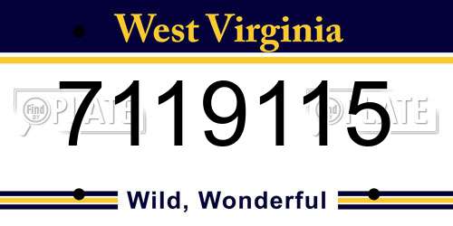 7119115 West Virginia License Plate