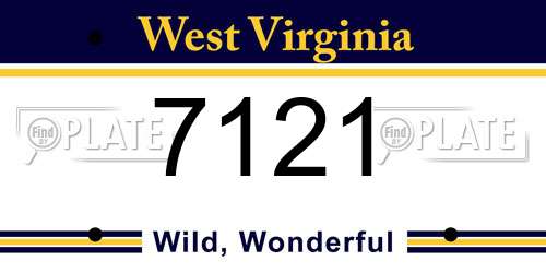 7121 West Virginia License Plate
