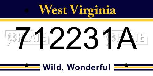 712231A West Virginia License Plate