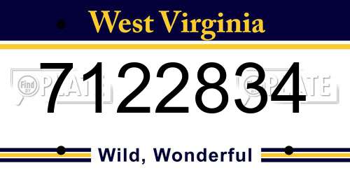 7122834 West Virginia License Plate