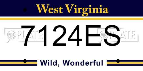 7124ES West Virginia License Plate