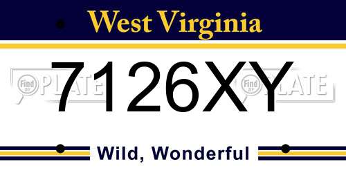 7126XY West Virginia License Plate