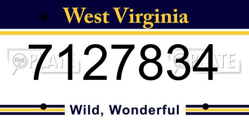 7127834 West Virginia License Plate