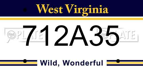 712A35 West Virginia License Plate