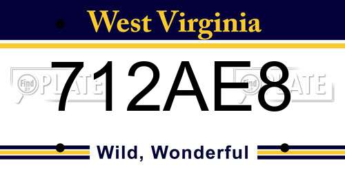 712AE8 West Virginia License Plate