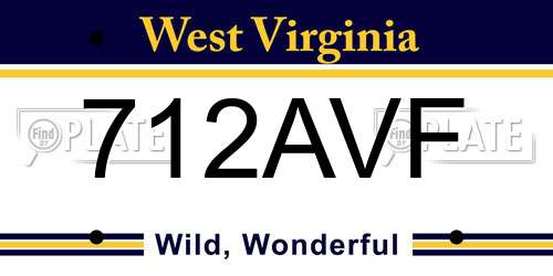 712AVF West Virginia License Plate