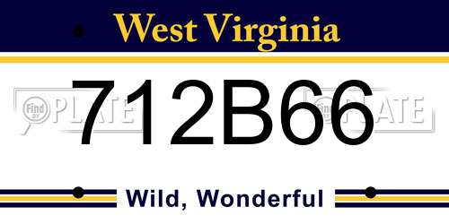 712B66 West Virginia License Plate