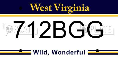 712BGG West Virginia License Plate