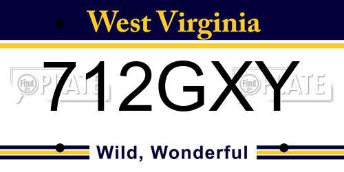 712GXY West Virginia License Plate