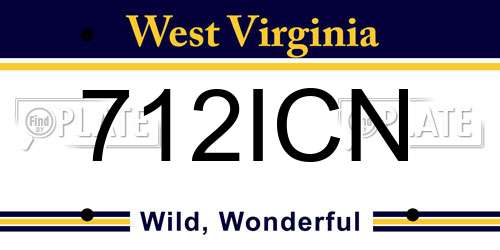 712ICN West Virginia License Plate