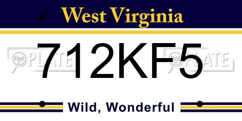 712KF5 West Virginia License Plate