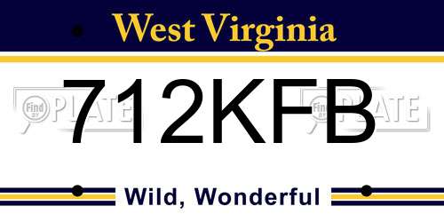 712KFB West Virginia License Plate