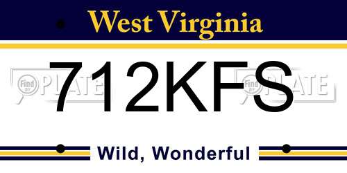 712KFS West Virginia License Plate
