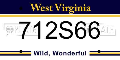 712S66 West Virginia License Plate