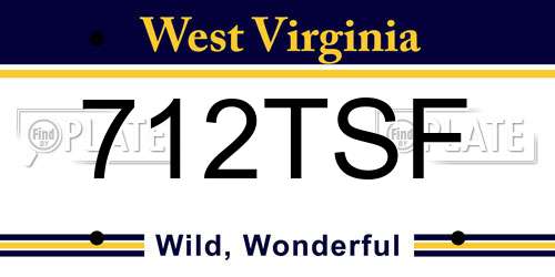 712TSF West Virginia License Plate
