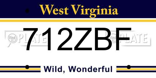 712ZBF West Virginia License Plate