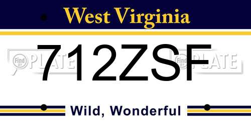 712ZSF West Virginia License Plate