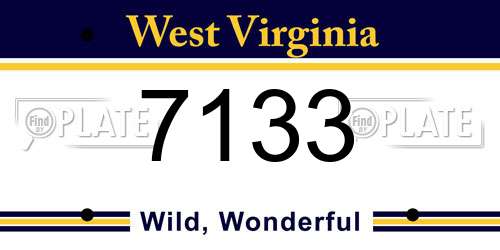 7133 West Virginia License Plate