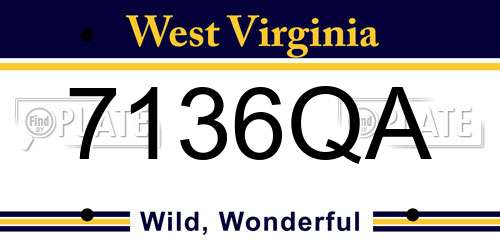 7136QA West Virginia License Plate