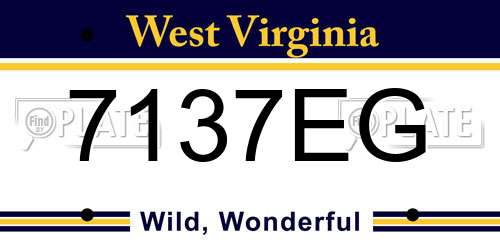 7137EG West Virginia License Plate