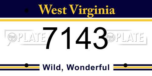 7143 West Virginia License Plate