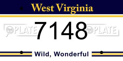 7148 West Virginia License Plate