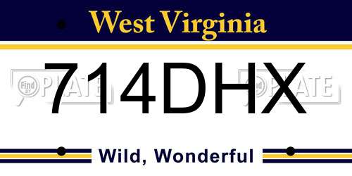 714DHX West Virginia License Plate