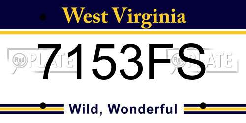 7153FS West Virginia License Plate